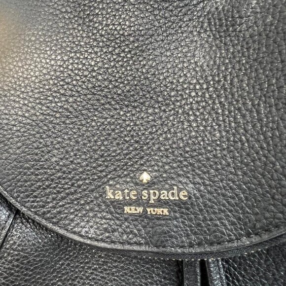 Kate Spade New York Women's Black Pebbled Leather Backpack Purse Bag - Picture 10 of 10